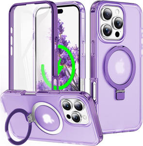 Support invisible magnétique antichoc pour iPhone 17 Pro Max, protecteur d'écran intégré, couverture translucide pour téléphone portable - Product Image 3