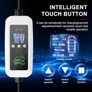 E-mingze Estación de Carga Portátil Tipo 2 EV 32A Monofásico 7KW Cargador de Vehículo Eléctrico con Enchufe Personalizado Nueva Condición - Product Image 2