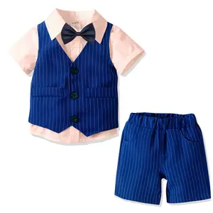 Yoliyolei Set pakaian elegan pria kecil wol Set pakaian anak laki-laki gaya Formal kain untuk anak laki-laki dalam 1-6 tahun