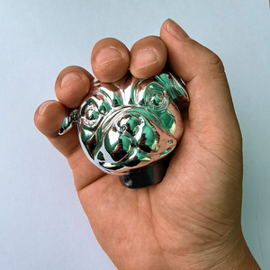 車ギアシフトノブシルバー光沢犬レジン - Product Image 2