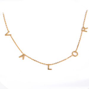 Collana girocollo personalizzata in argento Sterling 925 con lettera iniziale laterale placcata oro 18 carati - Product Image 1