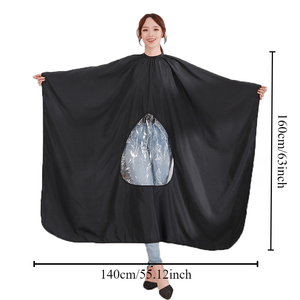Cape de coiffure Masterlee populaire avec logo personnalisé, imperméable, en polyester, pour salon de coiffure, adulte, avec fenêtre en <span class=keywords><strong>PVC</strong></span> - Product Image 2