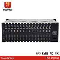 Haiwei 16 canales HDMI y CVBS h.264 hd iptv codificador y decodificador iptv transcoder h.265 apoyo HTTP RTMP RTSP RTMPS UDPPiP SDK