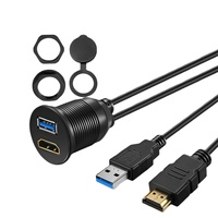 Câble USB 3.0 pour montage sur tableau de bord de voiture, 1M, mâle vers femelle, 3A 5A, charge rapide, étanche, pour camion, bateau, moto, encastrable