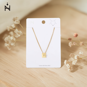Collar de acero inoxidable con letra H, colgante chapado en oro de 12x14 cm para mujer, joyería minimalista - Product Image 2