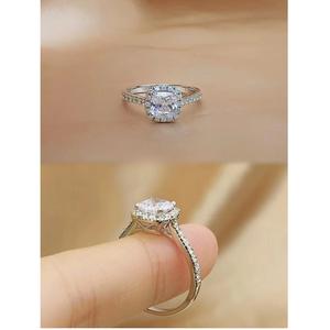 Most Selling Luxury Moissanite Diamond Ring 925 <b>Sterling</b> <b>Silver</b> Brilliant Cut Prong Setting Eternity Band Jewelry Women - Product Image 1