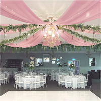 Voilages de plafond blancs élégants pour mariage, banquet, hôtel, décoration d'événements, taille personnalisée