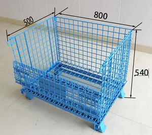 Bán buôn nhà máy tùy chỉnh sơn tĩnh điện hậu cần kho Stack dây lưới lưu trữ Stackable Pallet lồng container