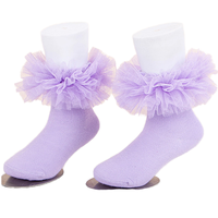 Nouvelle mode mignon nœud princesse Lolita robe chaussettes pour filles respirant tricoté à volants bord dentelle moelleux bébé chaussettes