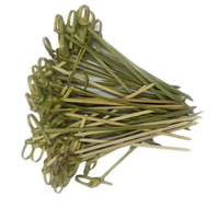 Brochettes en bambou 100% naturelles, écologiques, jetables, à nœud floral, de qualité alimentaire, résistantes à la chaleur, à long manche, pour barbecue au charbon de bois