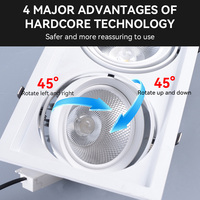 Plafonnier LED encastré carré Dingdian à coque noire et blanche, dimmable, COB, 7W/12W/18W, orientable