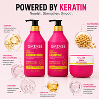 Set de Cuidado Capilar con Keratina, Champú y Acondicionador Reparador para Cabello Seco y Dañado, Control del Frizz, Hidratación Profunda