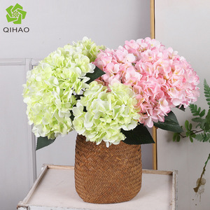 New 5-Head <b>Hydrangea</b> <b>Artificial</b> Flower Red Silk Bouquet 47cm Wedding Home Decor High Simulation - Product Image 2