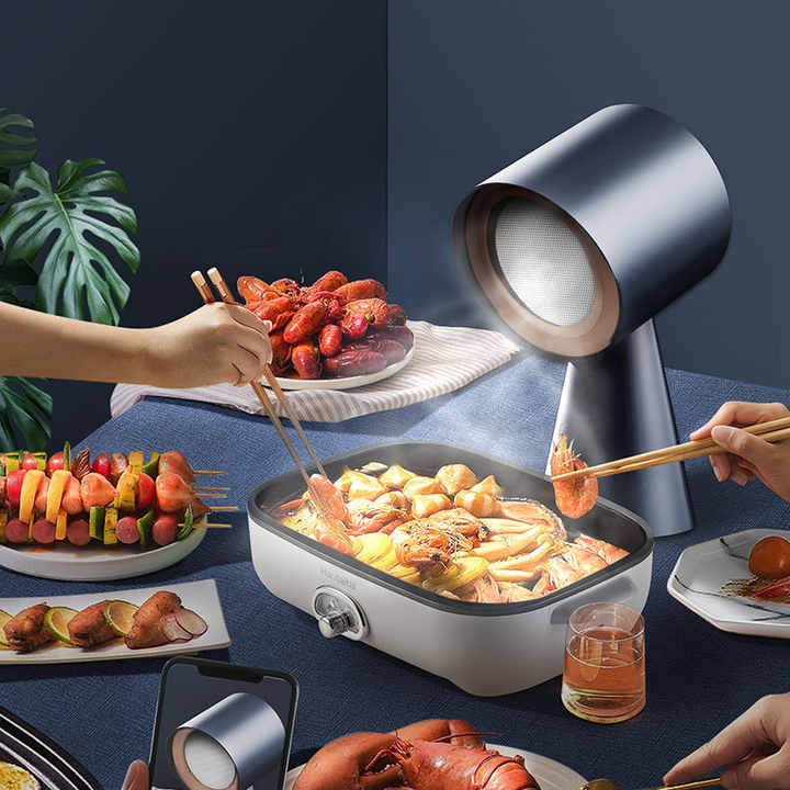 Haotaitai Desktop Hood Household Handheld Mini Compact Low Noise Portable Hot Pot Grill Companion