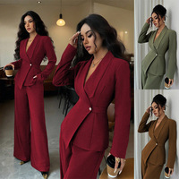 Collection Automne 2026 – Ensemble Blazer et Pantalon Droit Élégant et Tendance pour Femme, Style Européen et Américain, Manches Longues