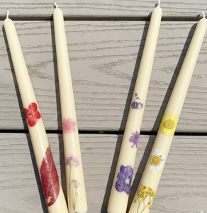Botanical Bloom Handcrafted Paraffin & Soy Wax Taper <b>Candle</b> <b>Set</b> 4 Smokeless Lavender Fragrance for Weddings Easter Celebrations - Product Image 2