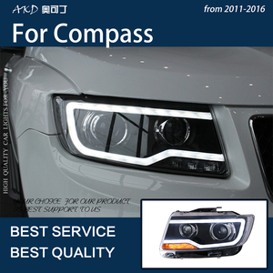 Luces de Coche para <span class=keywords><strong>Compass</strong></span> 2011-2016 Grand Cherokee, Faros LED DRL, Luz de Señal de Giro Dinámica, Diseño de Ojos de Ángel, Ensamblaje de Actualización - Product Image 3