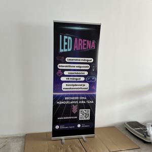 Stand gulung atas aluminium yang dapat ditarik, untuk iklan spanduk cetak standdee gulung ke bawah untuk tampilan pameran dagang dan promosi - Product Image 2