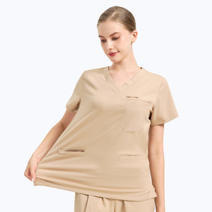 Divisa Medica Personalizzata con Logo, Set Infermiera Elasticizzato Nero, Uniforme per Dottori in Poliestere/Rayon - Product Image 2