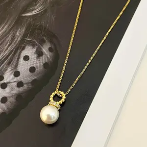 FOXI 2024 Pendant Necklace Fashion Jewelry Gold Plated Pearl Necklaces Crafted 925 Sterling Silver Necklaces For Women