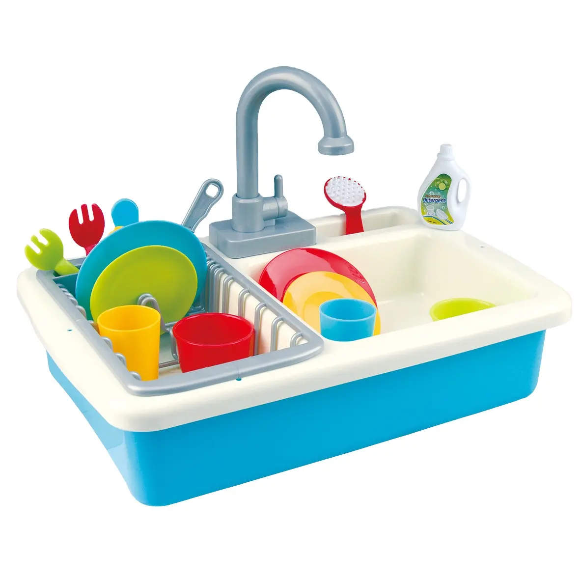 Playgo Wash-Up Gootsteen Afwaskit Unisex Plastic Doen Alsof Met Voedsel Vaatwasser Voor Kinderen