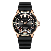 Montre Reef Tiger/RT de marque supérieure pour homme, montre mécanique en acier pour la plongée, bracelet en caoutchouc, montre lumineuse étanche RGA3035