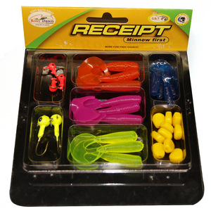 Juego de Señuelos Blandos para Pesca de Lubina, 7 Piezas, Marca Receipt Minnow, para Agua Dulce - Product Image 1