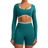 Ensemble de yoga grande taille blanc uni sans coutures pour femme, taille haute, dos évidé, extensible dans les quatre sens, respirant, en Spandex/Nylon