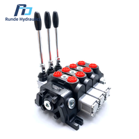Vanne hydraulique multi-circuits à commande manuelle Yuci DCV60, triple, 60 litres, type split, pour engin de forage et véhicule sanitaire, débit 50 L/min, 31,5 Mpa