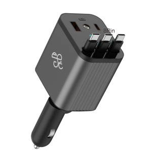 Chất lượng cao 5-in-1 sạc xe hơi có thể thu vào QC3.0 PD sạc nhanh <span class=keywords><strong>Adapter</strong></span> <span class=keywords><strong>90W</strong></span> Loại C Cổng USB cho điện thoại di động OVP/OCP/OTP - Product Image 2