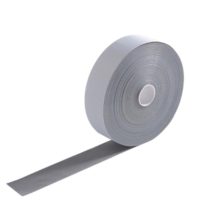 Highly <b>Reflective</b> Silver Polyester Fabric with Washable Tape for Clothing & Sewn-On Warning <b>Material</b> - Product Image 1