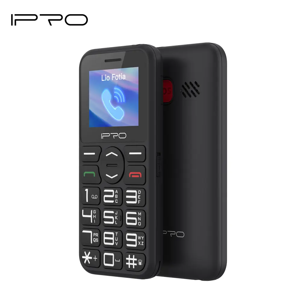 Wholesale elderly portable mobile key phone SOS emergency call button 48MB+128MB dual SIM 3G&4G feature phone