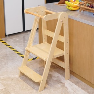Jia Nuo Crafts Wooden <b>Learning</b> <b>Tower</b> For Kids With Handrails Foldable Stool For Kitchen Use - Product Image 4