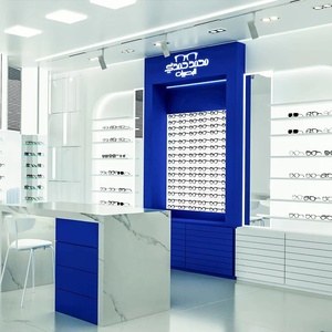 Fashion Optical Shop Interior Design | Custom Wooden Sunglass <b>Wall</b> Stand & Optician Eyewear Display Shelf - Product Image 2