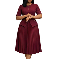 Robe Africaine Grande Taille pour Femme, Tenue de Bureau Formelle Élégante avec Ceinture, Collection 2026