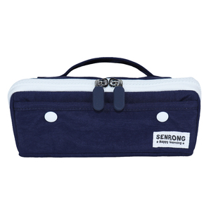 Custom Portable Pencil Case with Handle, Double Zipper Large Capacity Stationery Pouch, Multi-compartment Tool & Makeup Organize - Product Image 1