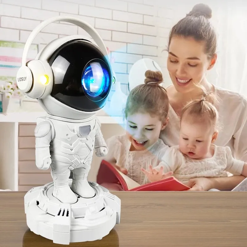 LED Astronaut Projector Lamp Star Galaxy Bedroom Atmosphere Light Bluetooth Speaker With Remote Control For Decoration Ornament