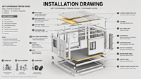 Maison conteneur préfabriquée complète et mobile sur mesure OEM, extensible 20 pieds 40 pieds, avec salle de bain, à vendre
