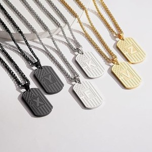 Unisex Thép Không Gỉ Vòng Cổ Thể Thao Bóng Chày 26 Thư Quảng Trường Hot Cross-Biên Giới Thiết Kế Hợp Thời Trang Phật Giáo Biểu Tượng <span class=keywords><strong>M</strong></span>àu Sắc Miễn Phí Quà Tặng - Product Image 3