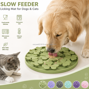 VaryWell Blumenförmige Runde Schnüffelmatte für Hunde und Katzen, Waschbare Puzzle-Decke zur Langsamfütterung und Nasentraining - Product Image 3