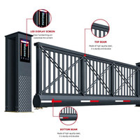 Portail coulissant cantilever en aluminium à lames coulissantes rétractables automatiques haute sécurité pour allée