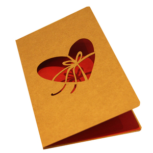 Bán buôn số lượng lớn Cổ Phiếu tùy chỉnh thiết kế Kraft Giấy cắt laser lời mời đám cưới Hạnh phúc ngày Valentine thiệp chúc mừng - Product Image 1