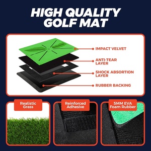 Tappetino da <span class=keywords><strong>Golf</strong></span> per Allenamento Indoor e Outdoor con Feedback, <span class=keywords><strong>4</strong></span> <span class=keywords><strong>Tappetini</strong></span> Sostituibili per Pratica Swing - Product Image 3