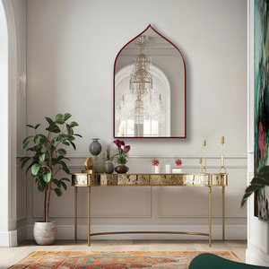 Specchio <span class=keywords><strong>da</strong></span> <span class=keywords><strong>Parete</strong></span> Moderno LED con Cornice in Ottone Arcuata Oversize, Decorativo per Bagno e Camera <span class=keywords><strong>da</strong></span> <span class=keywords><strong>Letto</strong></span> - Product Image 4