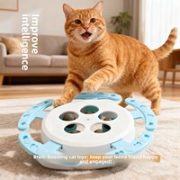 Jouet rotatif interactif pour chat, plateau tournant amusant, jeu d'entraînement et de puzzle pour animaux de compagnie avec boule de catnip, étanche, vente en gros
