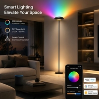 Lámpara de Pie Inteligente RGBWW de 1500LM con Control por Aplicación Matter para Hogar Moderno, Sala de Estar y Juegos