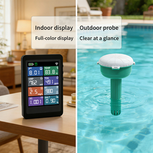 Цифровой тестер качества воды в бассейне, 8-в-1 умный плавающий измеритель для определения pH, ОВП, хлора, удельного веса, температуры, TDS, солености, EC - Product Image 4