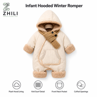 Combinaison pour bébé pour l'automne et l'hiver, vêtements épais pour nouveau-nés, combinaison chaude à capuche pour l'hiver pour garçons et filles, style coréen, fermeture à glissière