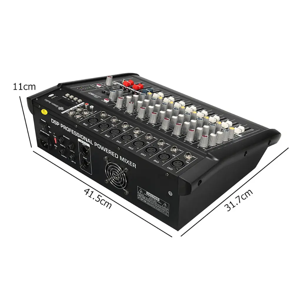 8 Channel Digital Audio Mixer Console Karaoke Microphone Sound Mixing Amplifier Built-in 48V Phantom Power With USB Switch