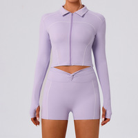 Ensemble de yoga 5 pièces pour femmes : veste / leggings / soutien-gorge de sport / débardeur / short, tenue de sport, vêtements de sport pour femmes